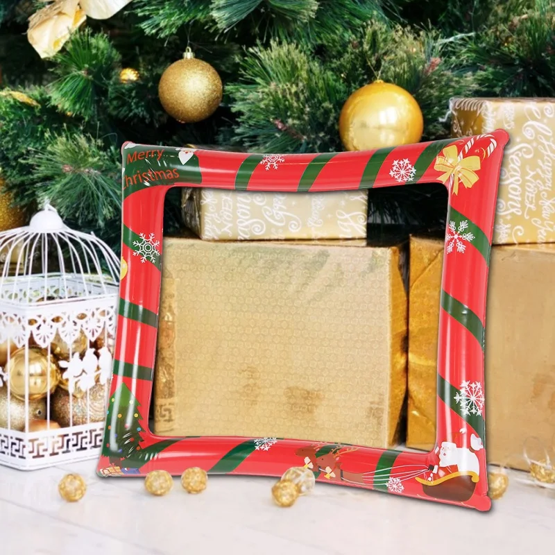 

Fun Christmas Inflatable Photo Booth Frame Festive Props Holiday Party Decorations Photo Background Christmas Decoration