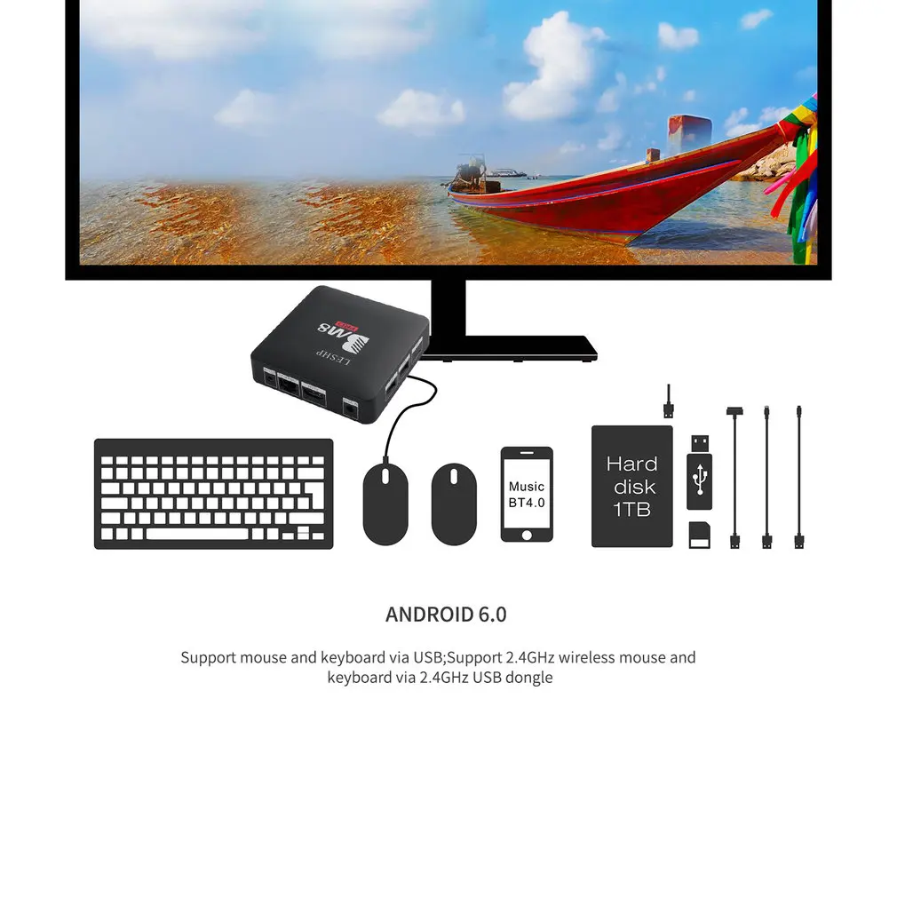 LESHP BM8PRO tv BOX 4K Android6.0 Amlogic S912 Восьмиядерный 2 ГБ DDR3 32 Гб EMMC 2,4G/5G двойной wifi диапазон BT 4,0 3D медиаплеер