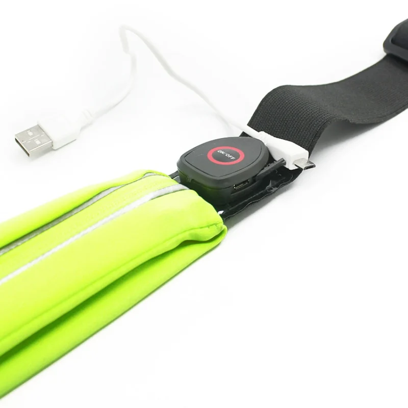 USB Rechargeable Waterproof LED Running Belt Bag Adjustable Strap Travel Sports Waist Pack