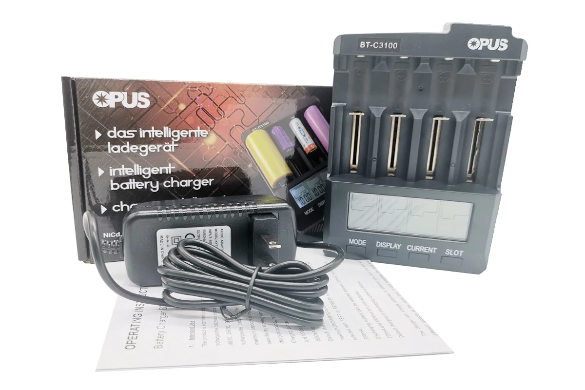Battery Charger Battery Charger Adapter Charger Adapter Original OPUS BT-C3100 V2.2 Digital 4 Slots LCD Battery Charger