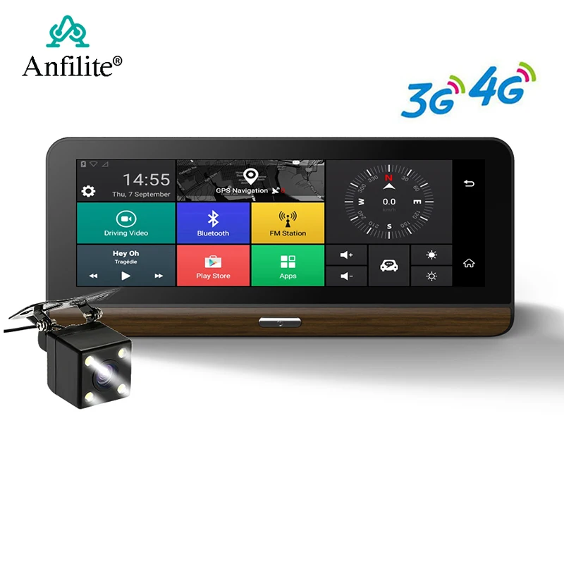 Автомобильный видеорегистратор Anfilite 3G/4G с поддержкой плюс 7,8 дюймов Android 5,1 gps BT видеорегистратор регистратор видео регистратор грузовик gps навигация