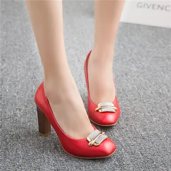 

Oversized ladies high heels women shoes woman pumps Metal sequins, water drill, square, heavy heel single shoe