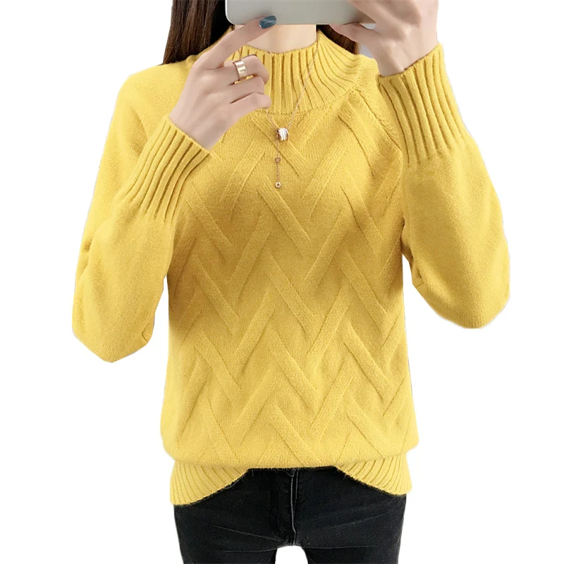 Autumn Winter Sweater Women Turtleneck 2019 New Long Sleeve Sweaters And Pullovers Knitted Jumper Bottoming Shirt Female Tops | Женская