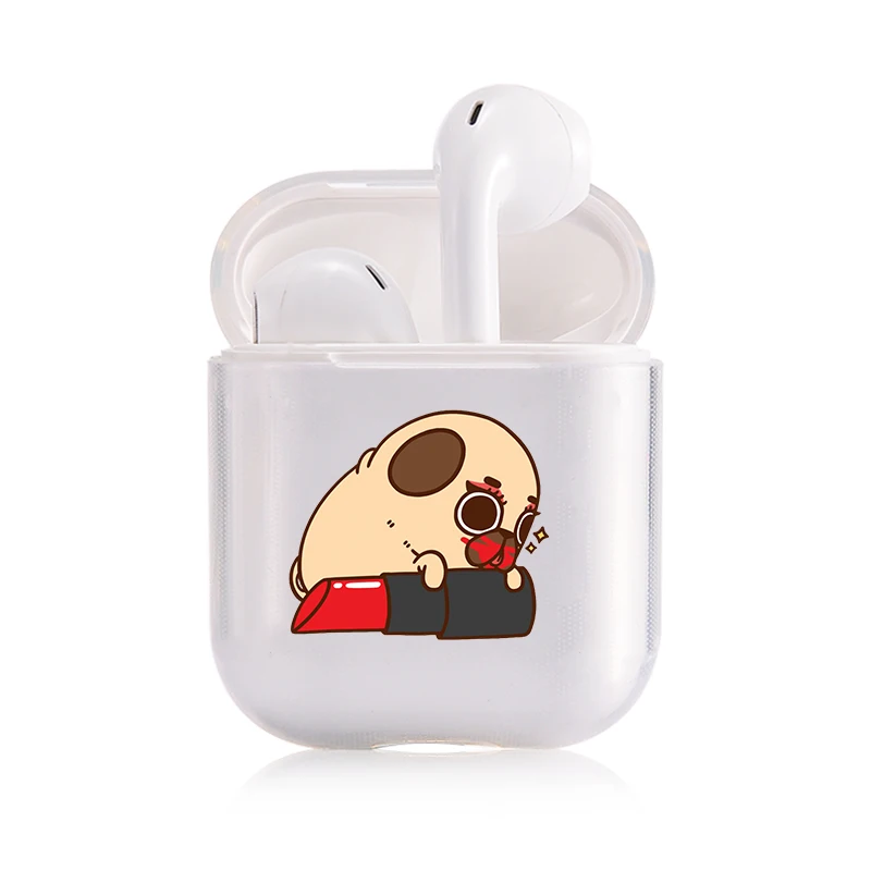 Pets Pug наушники чехол для Apple AirPods 2 Жесткий Чехол беспроводной Bluetooth наушники милые AirPods защитный для AirPod Silm чехол - Цвет: I202476