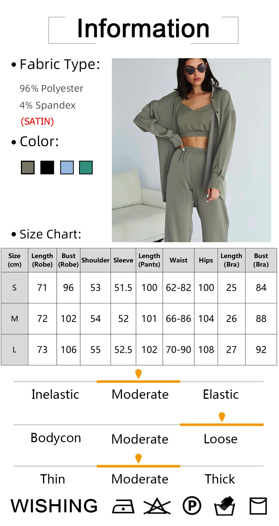 Waliicorners Roomware Trouser Suits Robes Women Sleepwear Robe Pajama Sets Spaghetti Strap Crop Top Set 8 H6ff5fc9f7d274715bc4e7da872ce448cG