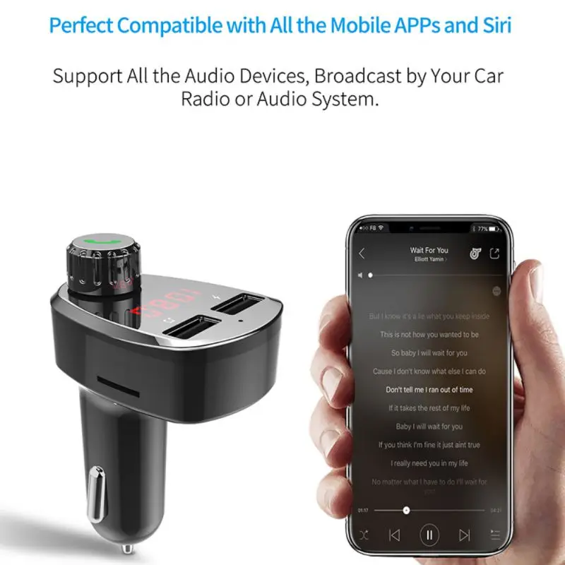 fm-передатчик MP3-плеер для Bluetooth 4,2, беспроводной громкой связи автомобиля