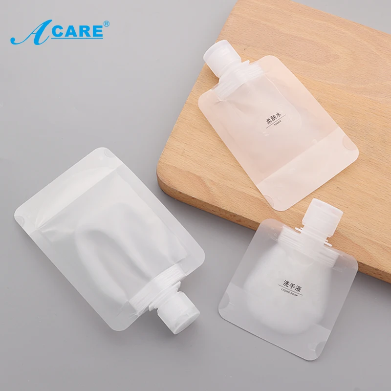 30/50/100ml Packaging Bag Stand Up Spout Pouch Plastic Hand Sanitizer Lotion Shampoo Makeup Fluid Bottles Travel Bag