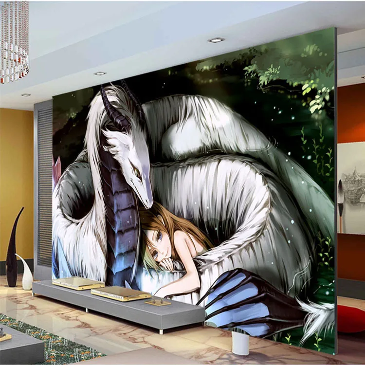 Custom-Fantasy-photo-wallpaper-Girl-and-Dragon-Wallpaper-Art-Wall-Mural-Cartoon-Room-decor-Bedroom-Children (3)