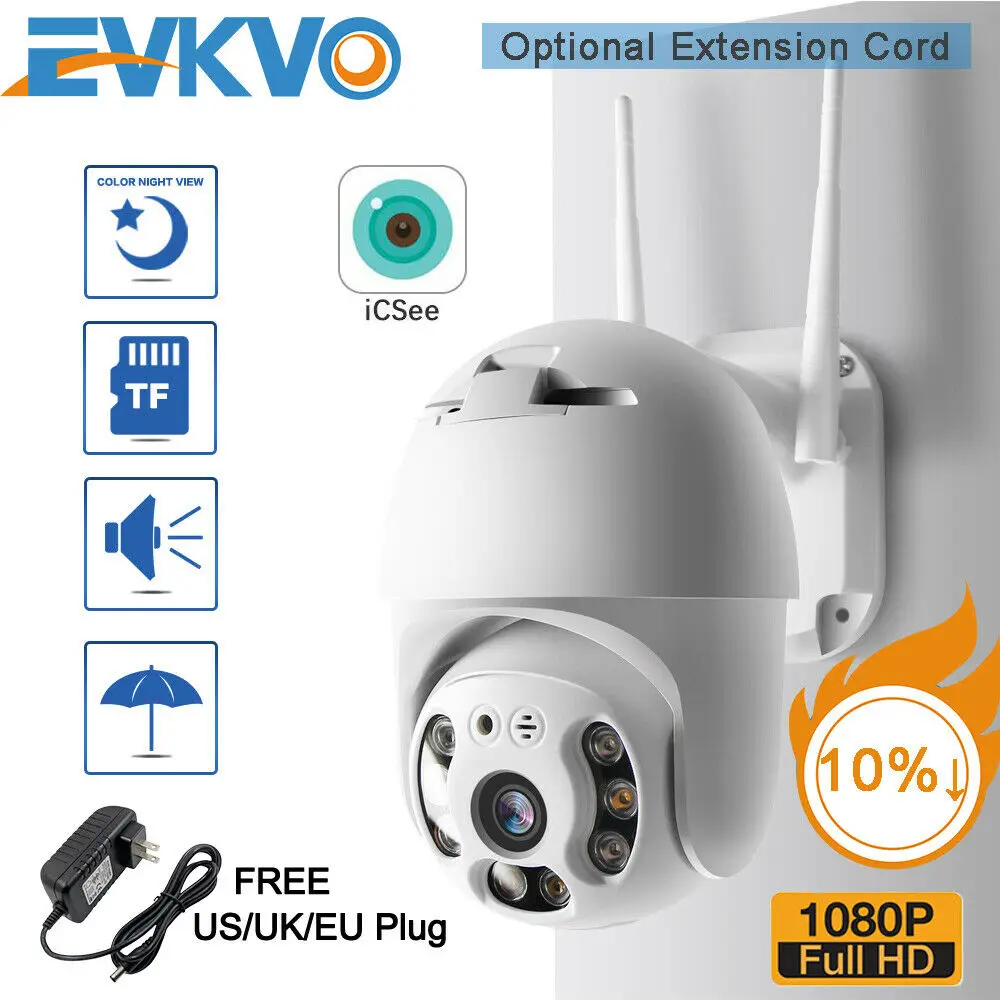 

EVKVO 1080P Cloud Storage Wireless PTZ IP Camera Speed Dome CCTV Security Cameras Outdoor ONVIF Two Way Audio P2P Camera WIFI