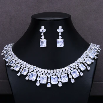 

GODKI Luxury Princess 2PCS Tassels Statement Jewelry Set For Women Wedding Full Cubic Zircon Dubai Bridal jewelry Set 2020