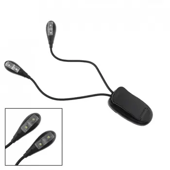 

LED Reading Lamp Dual Pole 4 LEDs Flexible Book Sheet Music Stand Reading Light Student Dormitory Lights With Clip and USB
