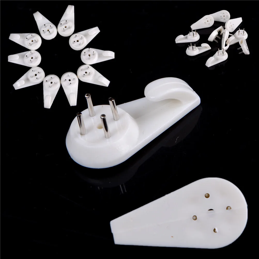 

10Pcs Plastic+Metal Invisible Strong Non Trace Nail Home Wall Mount Photo Picture Frame Nail Hook Hanger Home Ornament Hooks