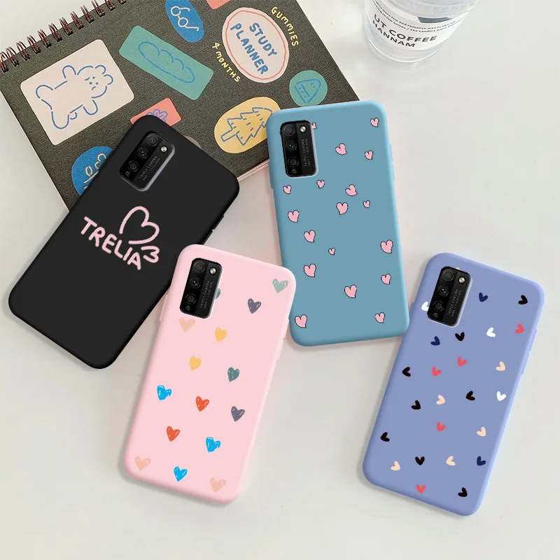 For Huawei honor 30 Lite Case Soft TPU Silicone Protective Phone Shell Color Lovely heart Back Cover Cases | Мобильные телефоны и