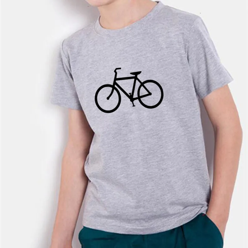 Новая летняя одежда для маленьких мальчиков с рисунком велосипеда футболка с короткими рукавами забавная футболка для мальчиков футболки для девочек, модная детская одежда