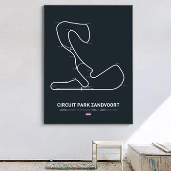 

Formula 1 Race Poster Circuit Park Zandvoort F1 Circuit Home Decoration Wall Art Canvas Fabric Cloth Print Pictures No Frame