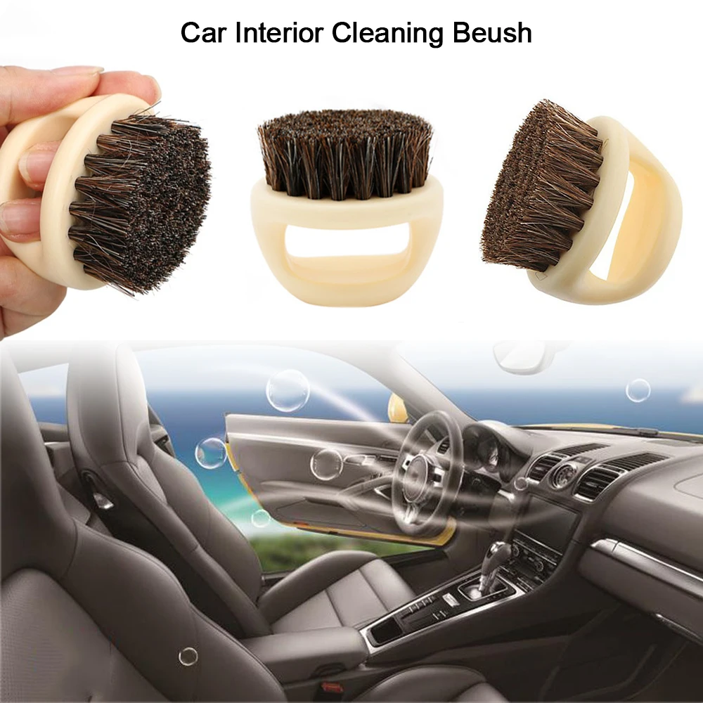

Auto Care Soft Bristle Cleaning Tool for Interior/Leather Seat/Roof/Panel/Dashboard Auto Detailing Car Brush Horses Hair Brush
