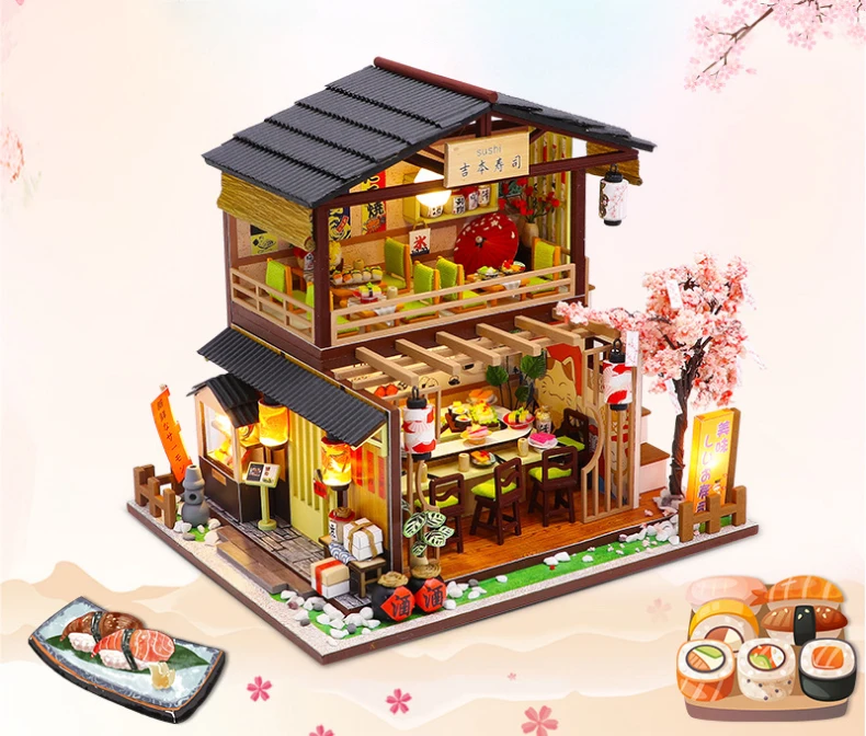 Cutebee miniatura boneca estilo japonês casa acessórios