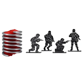 

1Pcs Outdoor Climbing Rope Brush Climbing Rope Brush & 4 Pcs Metal Targets Soldiers Pattern Hunting Accessories
