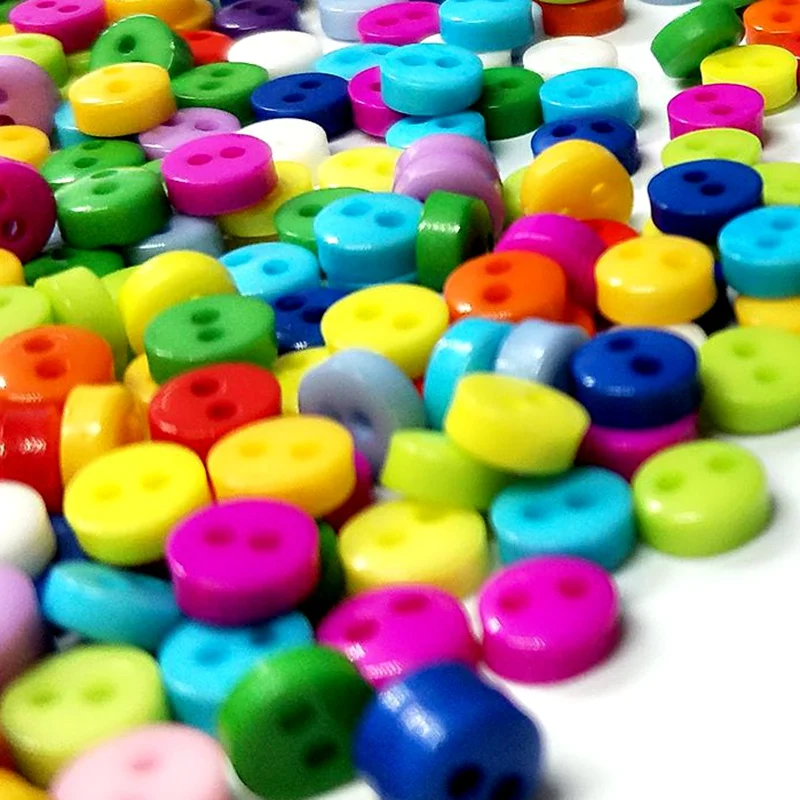 300 шт. Детские полимерные пуговицы с двумя отверстиями 6 мм|resin buttons|button kidssewing
