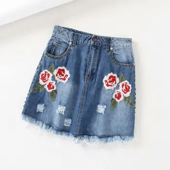 

Bonjean Women JeansLeather Black Burgundy Skirts Pockets Zipper Fly Faldas Mujer Solid Female Chic Pencil Skirts