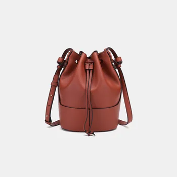 

Vintage Bucket Bag Women's Large Capacity 2020 New Fashion Simple One-shoulder Slanted Hand-held Walking Bag