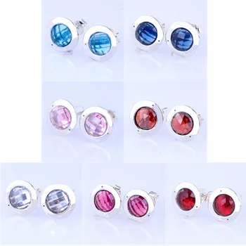 

Original 925 Sterling Silver Earring Signature Sparkling Legacy Earring With Colorful Crystal For Women Fine Europe Jewelry