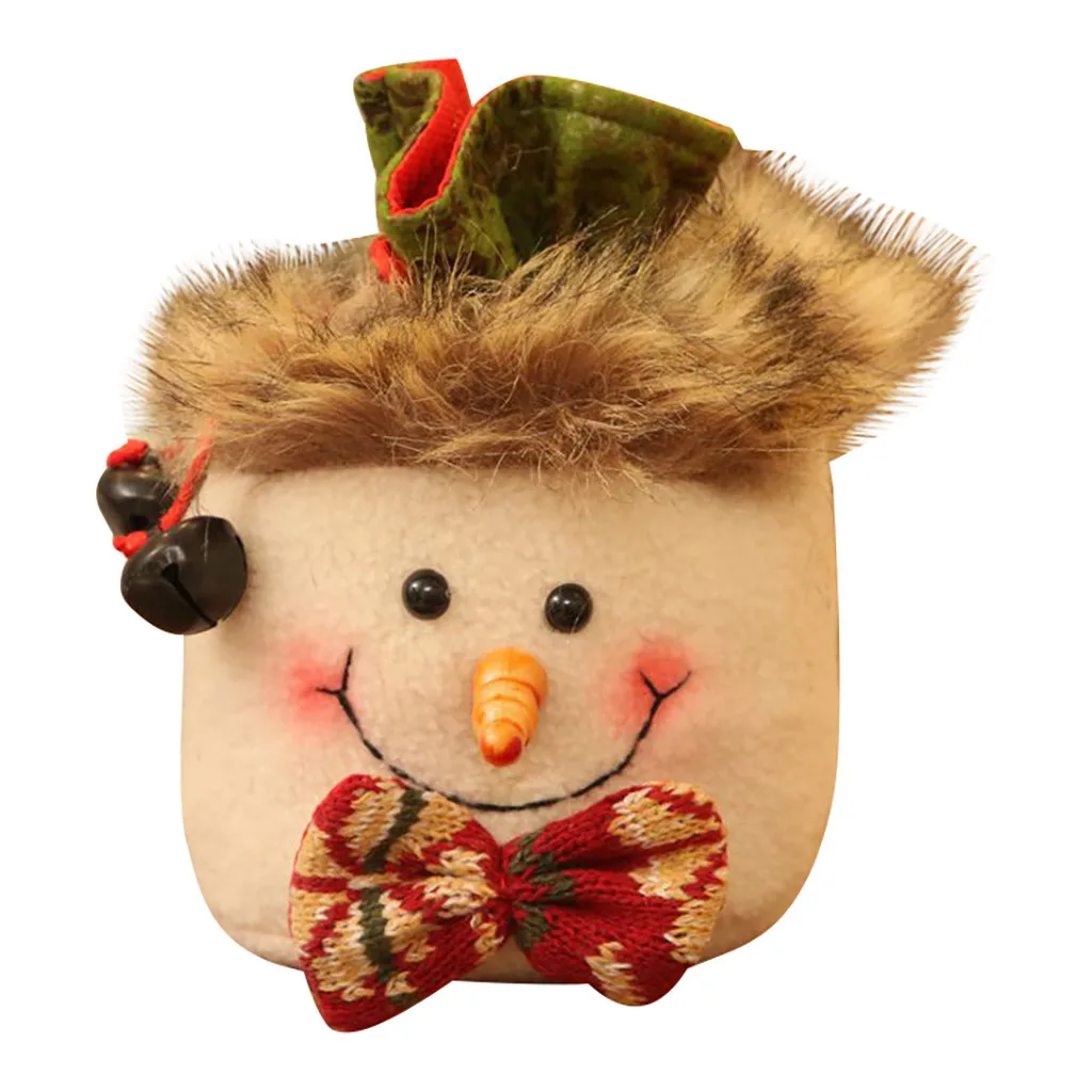 Новогодняя плюшевая сумка Санта Клауса Noel Deco Navidad, снеговик, яблоко, сумка для конфет, украшения, рождественские вечерние сумки для хранения конфет