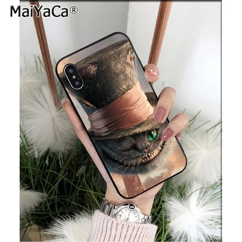 Мягкий силиконовый чехол для телефона MaiYaCa Alice in Wonderland Cheshire Cat из ТПУ для iPhone 8 7 6 6S Plus X XS MAX 5 5S SE XR Mobile Cover