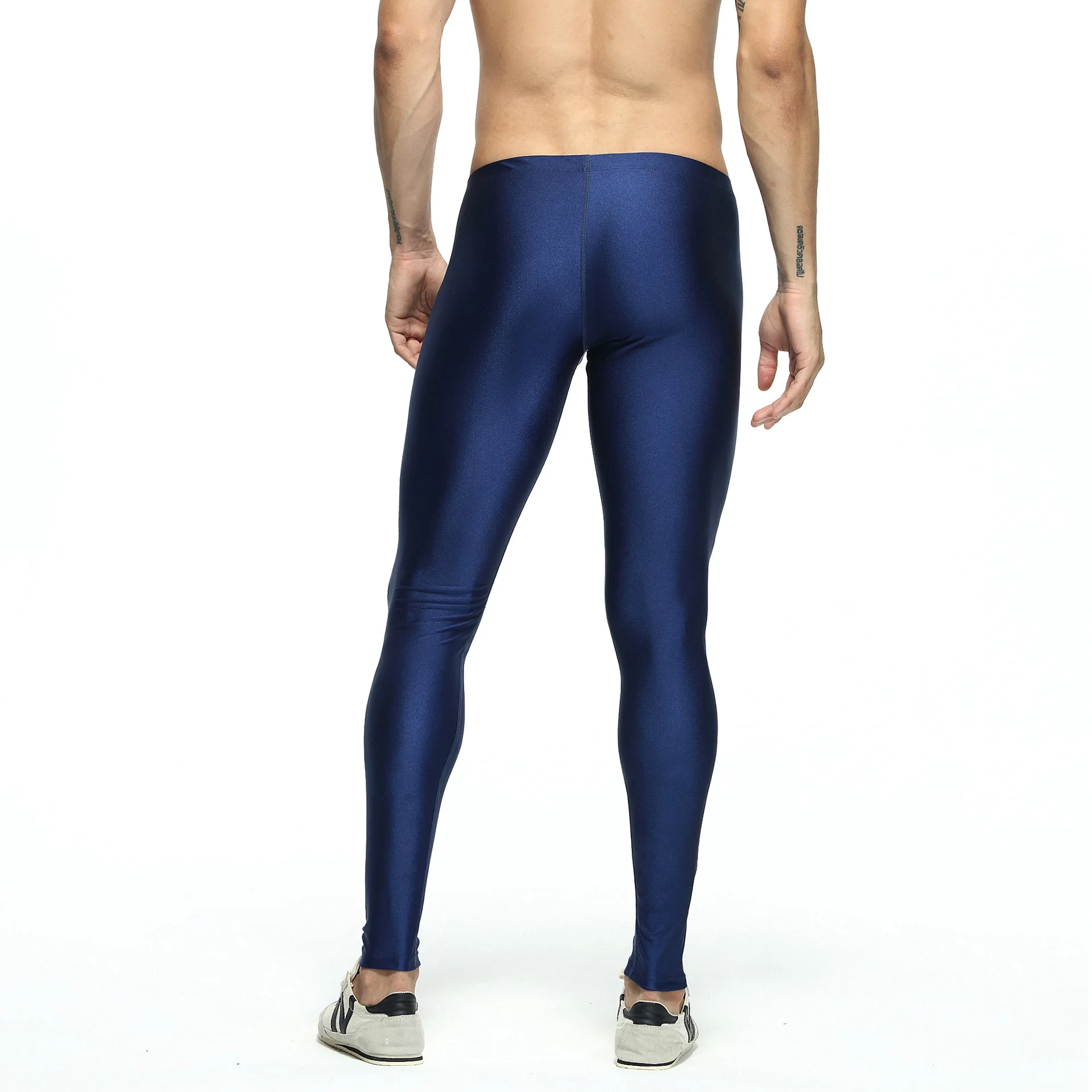 Модные мужские облегающие тренировочные брюки, Молодежные облегающие однотонные спортивные брюки для бега, Стрейчевые брюки