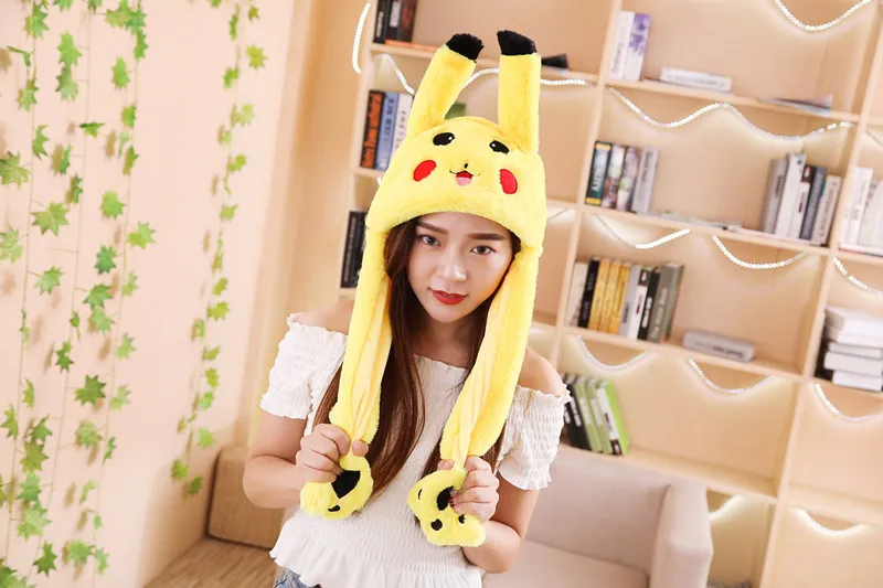 Douyin Celebrity Style Pinch Ear Will Move the Rabbit Hat Will Move Funny Air Bag Cap Plush Toy Hat