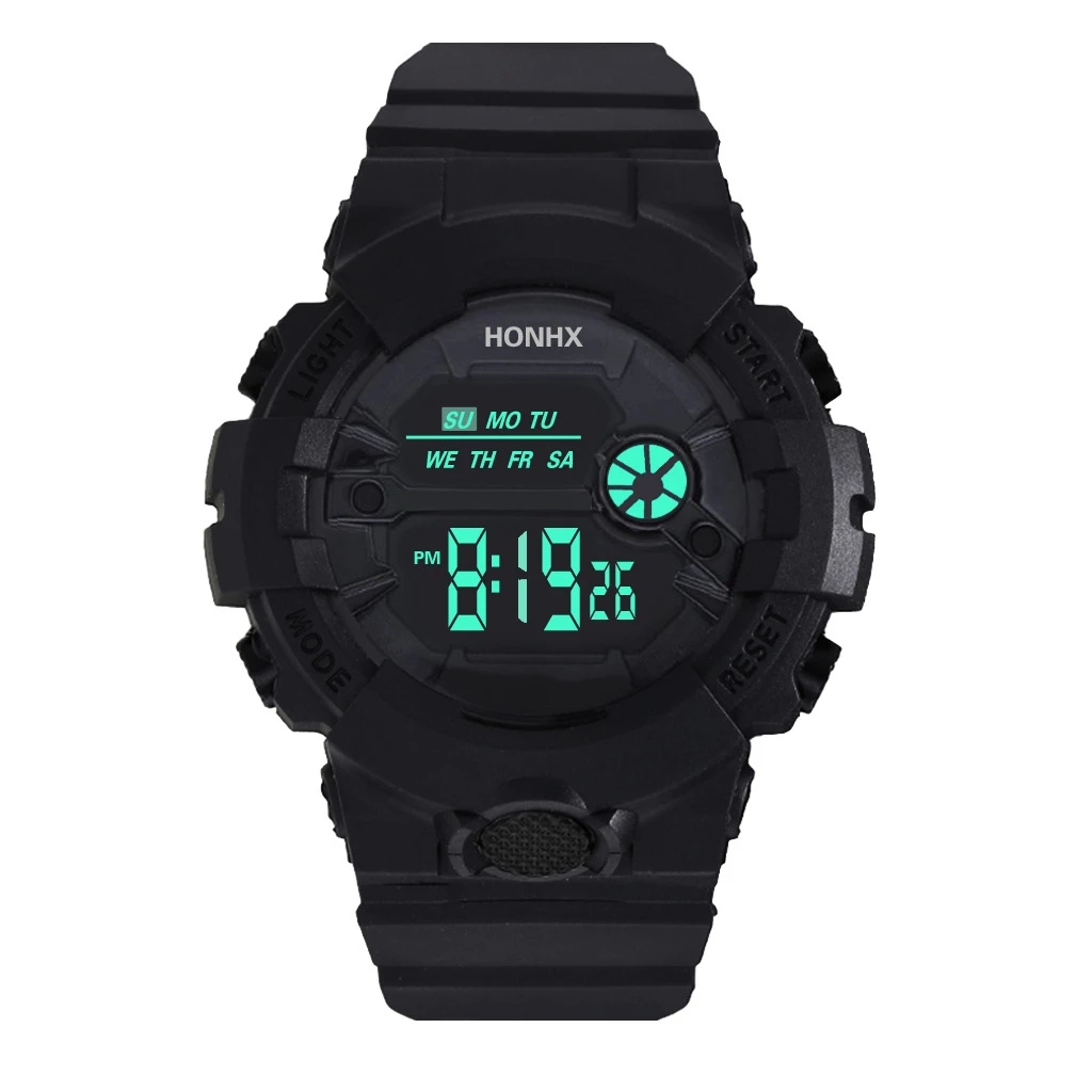 HONHX Brand Sport Digital Men Watch Military Chrono Countdown Waterproof Wristwatch Led Electronic Alarm Clock Relogio Masculino