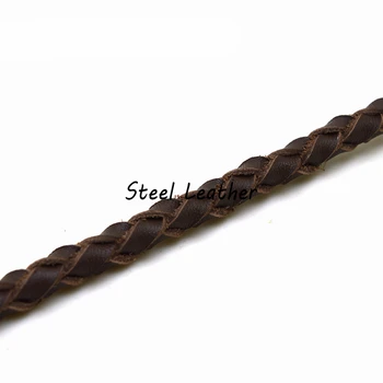 

2m/lot Approx 6mm Round Genuine Braided Leather Cord String Rope For Women Men Bracelet Jewelry Craft Making DIY Finding cords