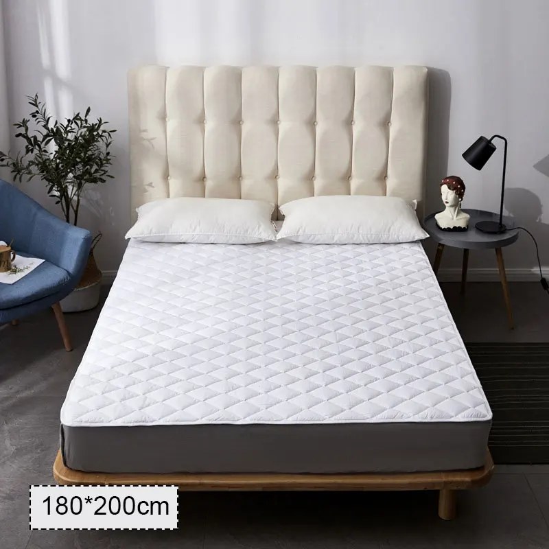 180cmx200cm Белый стеганый матрас, Чехлы, защитная накладка, защитный чехол, эластичный бандаж, стеганая простыня, полиэстер, домашний отель - Цвет: 180cmx200cm