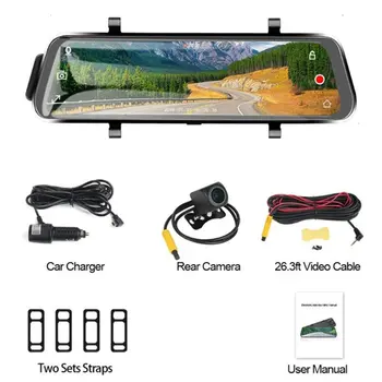 

Streaming Traffic Recorder New 10 Inch Full Screen Smart Rearview Mirror Hd Telescopic Lens Double Recording