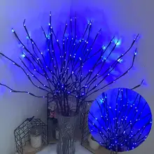 Weihnachten Baum 20LEDs Willow Zweig Lampe Saiten Licht Hochzeit Party Baum Dekoration Metall Eisen Künstliche Anlage Zweig Lampe Strin