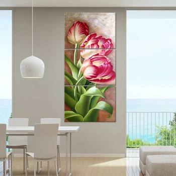 

JHLJIAJUN Abstract tulip flower picture wall poster modern style canvas print art aisle living room unique decoration