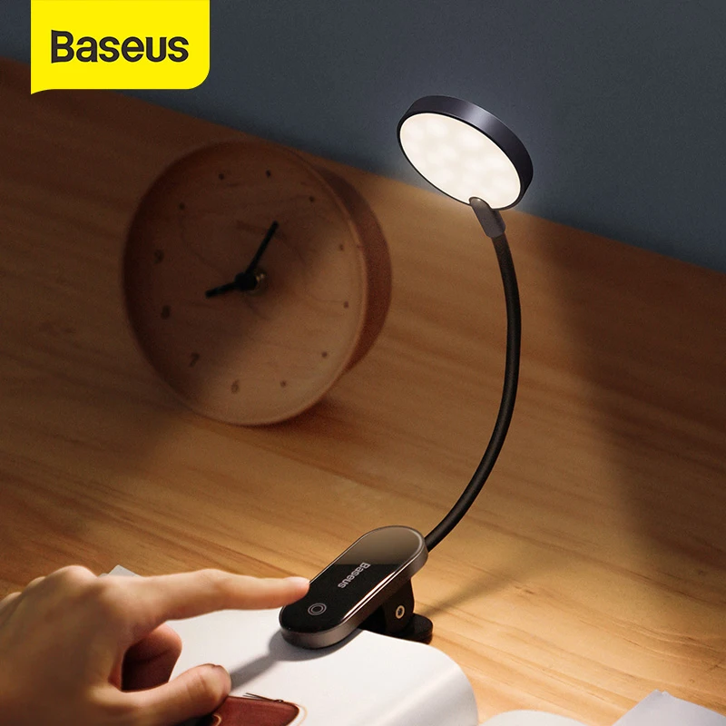 Mini LED Reading Book Light W/ Flexible Clip USB Rechargeable Desk Table Lamp US 
