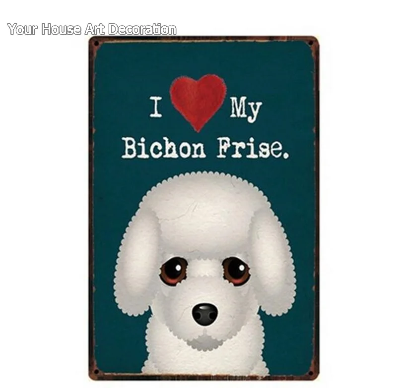 I Love My Boxer Dogs Pet Shop металлический знак жестяная собака правила Остерегайтесь