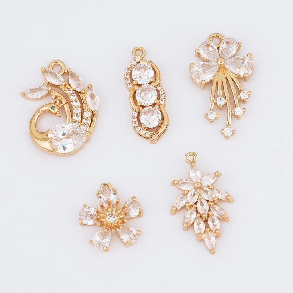 

WHSOK 30Pcs Jewelry Findings & Components/CZ Charms/Multi Shapes/Pendants For Earrings/DIY Making/Jewelry Accessories/Hand Made