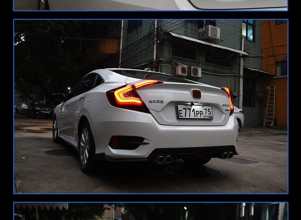 AKD автомобильные задние фонари для Honda Civic G10 задние фонари 10 седан 12 В светодиодный автомобильные задние фары Задний фонарь лампа