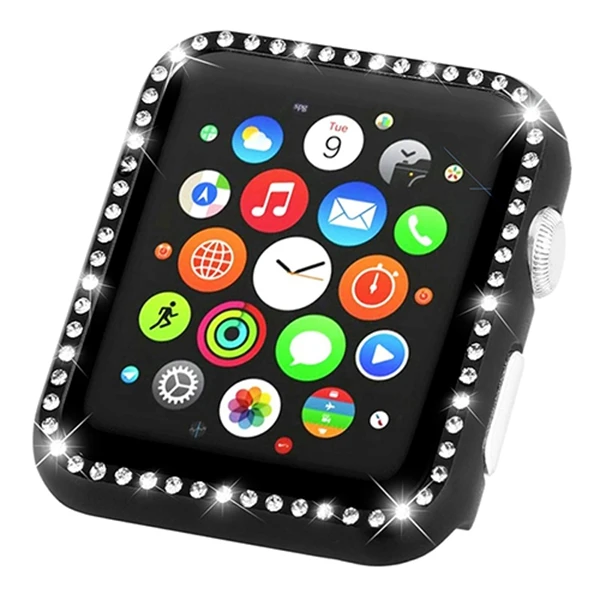 3 Black Защитный чехол для Apple Watch Series 5 4 3 2 1 чехол 38 мм 42 мм для Apple watch Чехлы для Iwatch 44 мм 40 мм металлический Алмазный чехол - Цвет: 3 Black