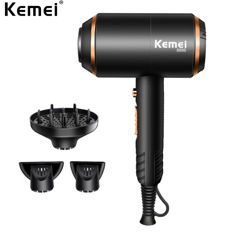 

Kemei 4000W Hair Dryer Hot And Cold Strong Wind Professional Salon Blowdryer Strong Power Black Negative Ion Blow Dryers
