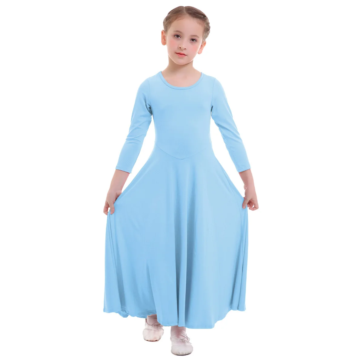 2020 primavera crianças muçulmanas abaya manga longa