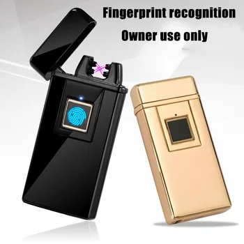 

New Fingerpaint Uplock Double Arc Electronic Lighter USB Rechargeable Luxurious Cigarette Accessoies