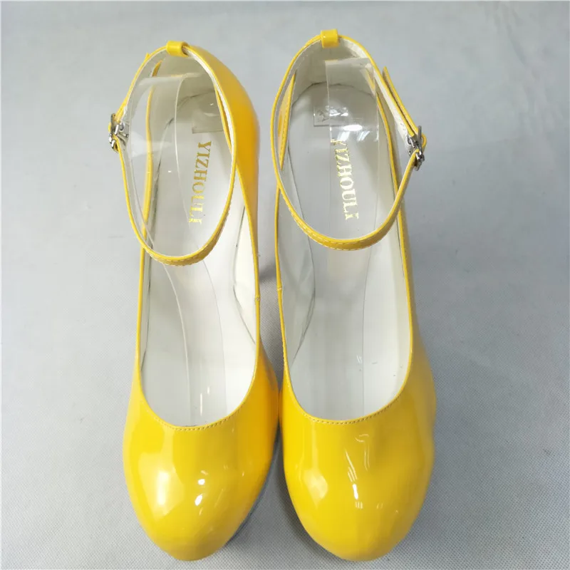 15cm cm high heel shoe, yellow sexy model runway shoes, high heel temptation club Dance Shoes