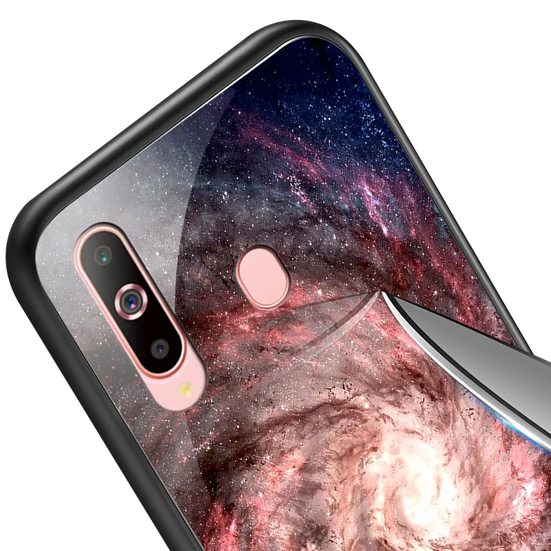 Чехол для телефона для samsung Galaxy A10 A20 A30 A40 A50 A6S A70 A8S A80 A90 закаленное Стекло крышка J4Plus M10 M20 M30 Note9 жесткий корпус