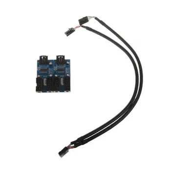 

PC Case Internal 9-Pin USB 2.0 Male 1 To 4 Female Splitter PCB Chipset Extender