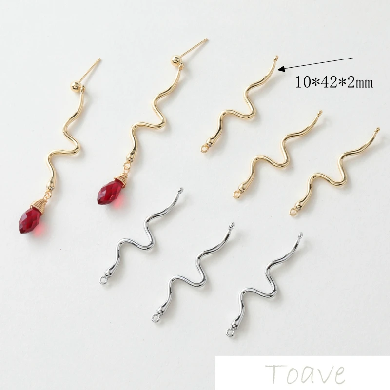 

14K gold bag personality double hanging European and American S snake pendant diy earrings necklace beaded accessories 2pcs