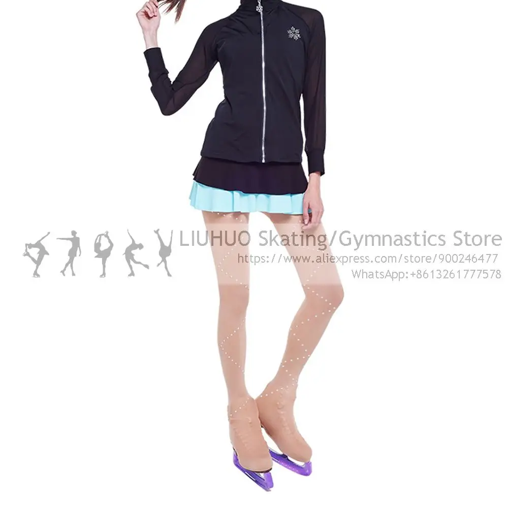 Ice Figure Skating Socks Girls Women Nude Color Quality Roler Skates Ballet Ballroom Tights Child KidsSkiing Skating Tights