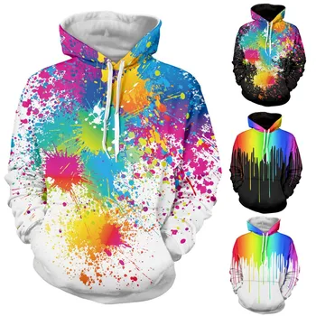 

2019 hot Men's Autumn Spring Fashion 3D Printing Hoodie Hooded Loose Long Sleeve Top Dropshipping Discount Free Shipping